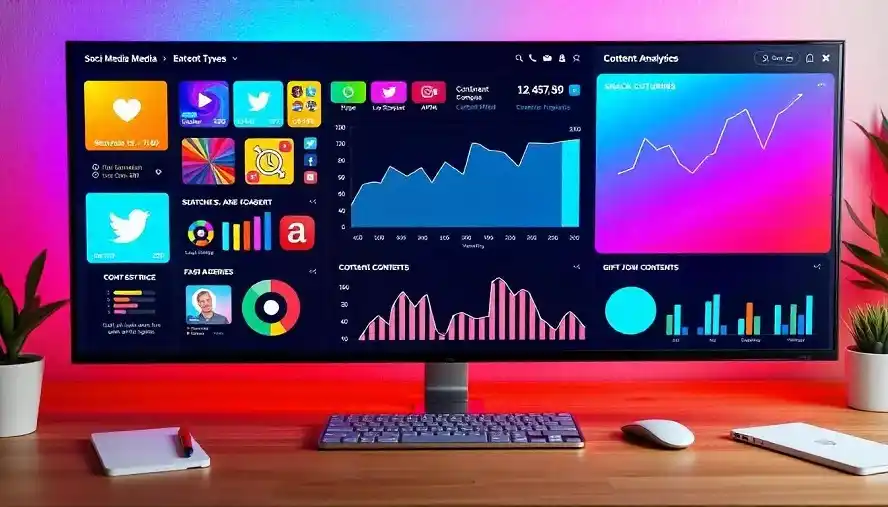 Social media analytics dashboard showing engagement data and viral GIF trends used for brand marketing in 2025.