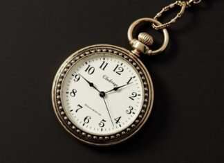 Vintage Gladrags Pocketwatch with silver case and white dial displaying Arabic numerals