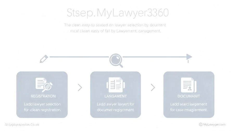 Step-by-step visual guide showing the process of using MyLawyer360, from registration to document management.