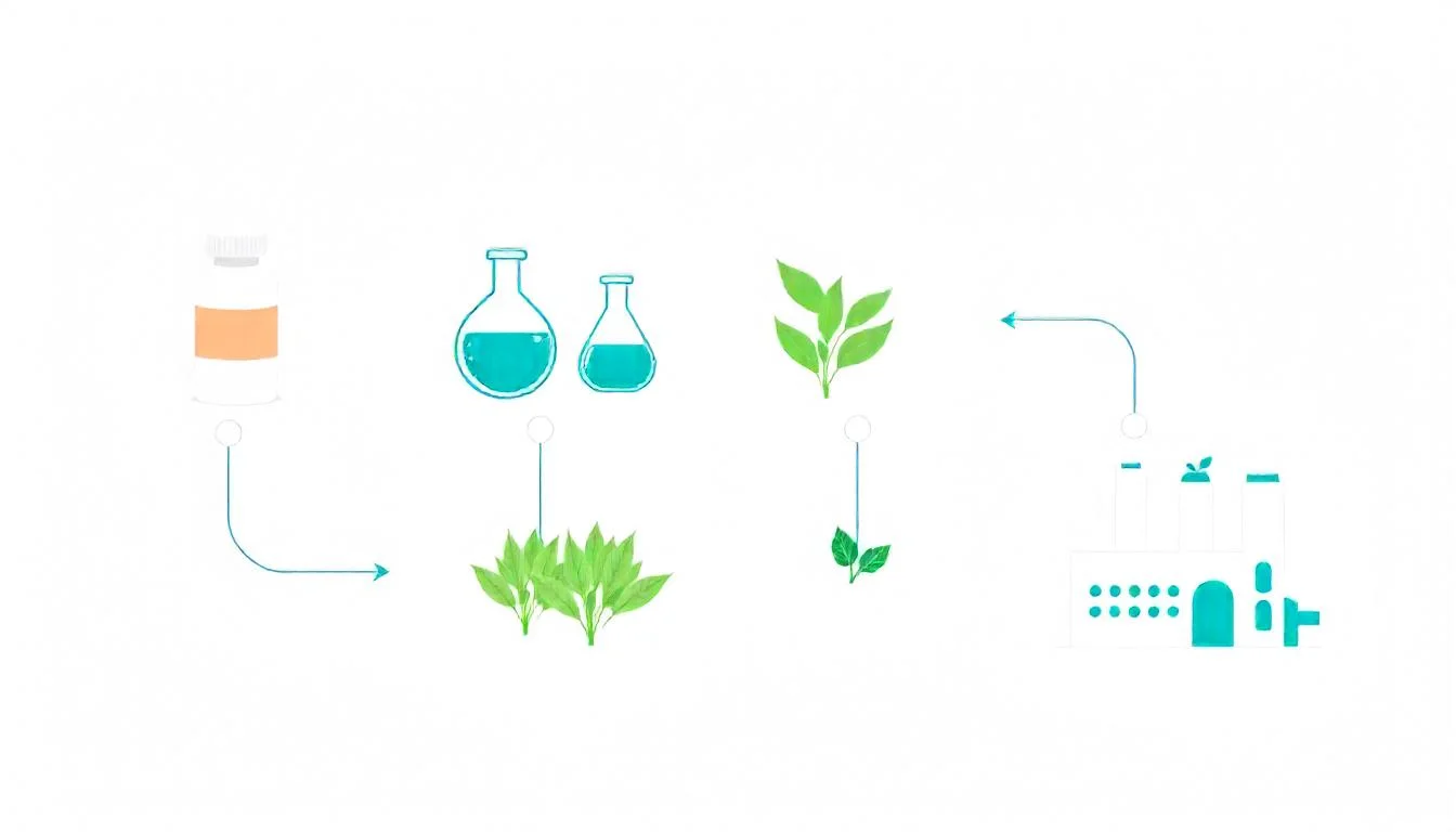 Production cycle showing how HCOOCH CH2 H2O helps in manufacturing