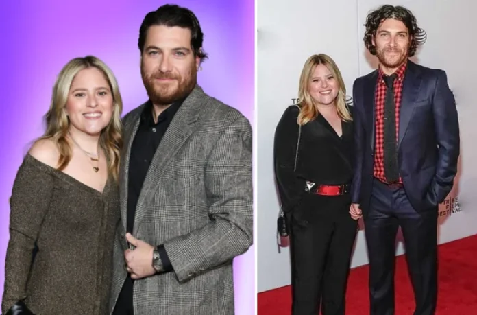 Daniella Liben and Adam Pally at red carpet events - side-by-side photos showing the couple in formal attire