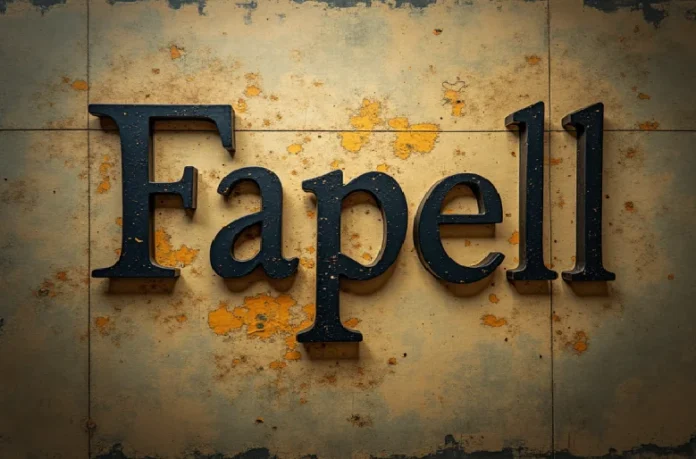 Fapell text in bold, vintage-style lettering on a weathered, rustic background.