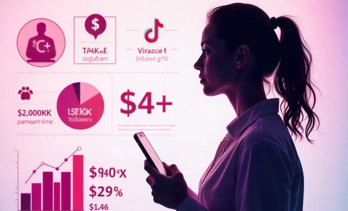 Babyxemmie social media business infographic featuring 779K Instagram followers, revenue charts, and creator monetization data