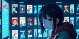 MyReadignamga homepage interface showing manga library with popular titles and navigation menu on digital device