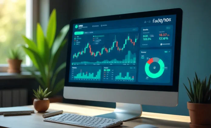 Trade 1000 Urex AI crypto trading dashboard showing Bitcoin charts and automated trading interface on computer screen